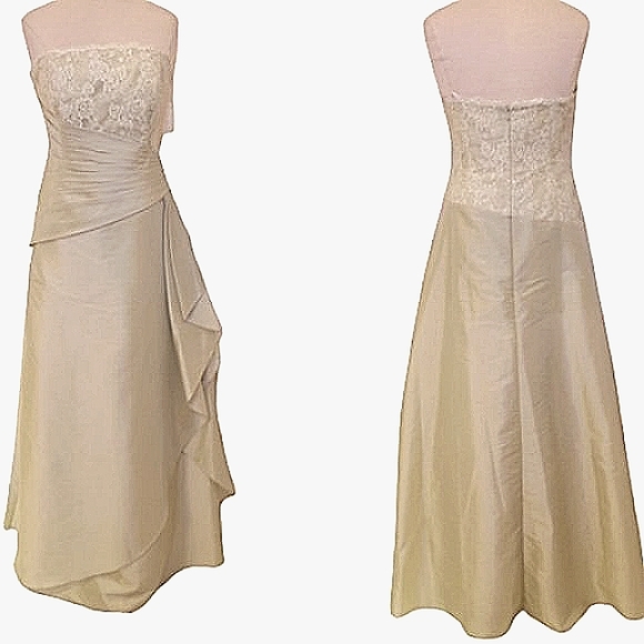 Jade by Jasmine Taffeta/Lace Strapless Gown NEW Sz. 10 - Picture 1 of 9